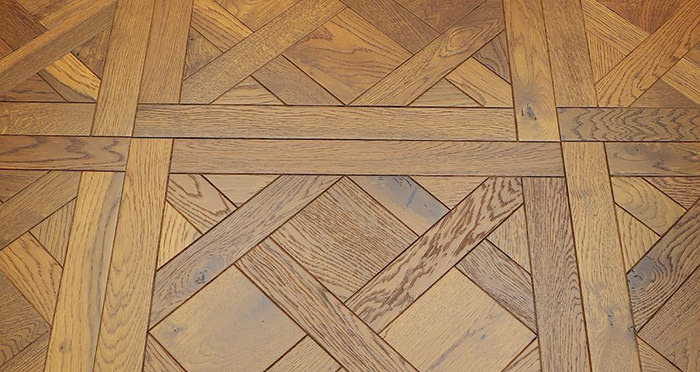 Montpellier Golden Smoked Oak Brushed & Oiled Versailles Tile Engineered Wood Flooring - Descriptive 1