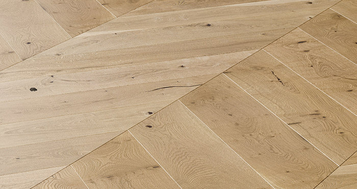 Chelsea Chevron - Golden Oak Brushed & Lacquered Engineered Wood Flooring - Descriptive 4