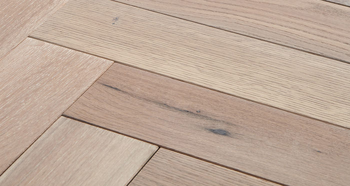 Park Avenue Herringbone Frosted Oak Solid Wood Flooring - Descriptive 1